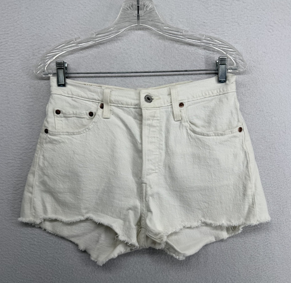 Levi's Pants - LEVIS Shorts Womens 28 501 Cut Off 3" Frayed Button Fly Denim Cotton White